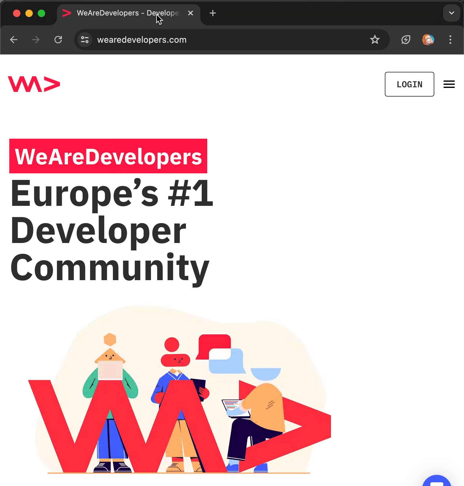 Editing the WeAreDevelopers Web site