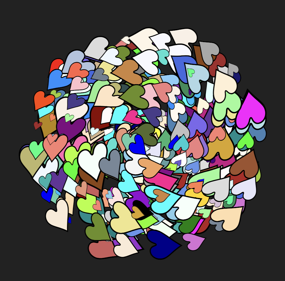 pile of colourful hearts